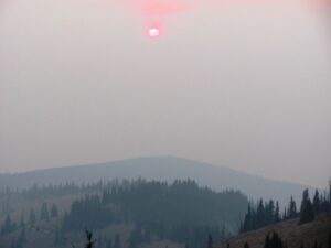 Smoky sun seen from Coolwater